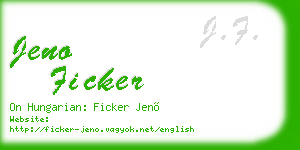 jeno ficker business card